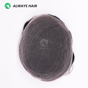Peluca de cabello humano indio de encaje completo de 6 pulgadas, tupé de <span class=keywords><strong>prótesis</strong></span> de pelo alemán de densidad media, 8x10, para <span class=keywords><strong>hombre</strong></span> - Product Image 5