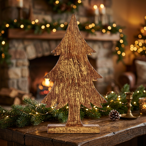 Natural Wood <b>Christmas</b> Tree Stand Tabletop Ornament Carved Wooden Holiday <b>Decor</b> for Home <b>Office</b> - Product Image 2