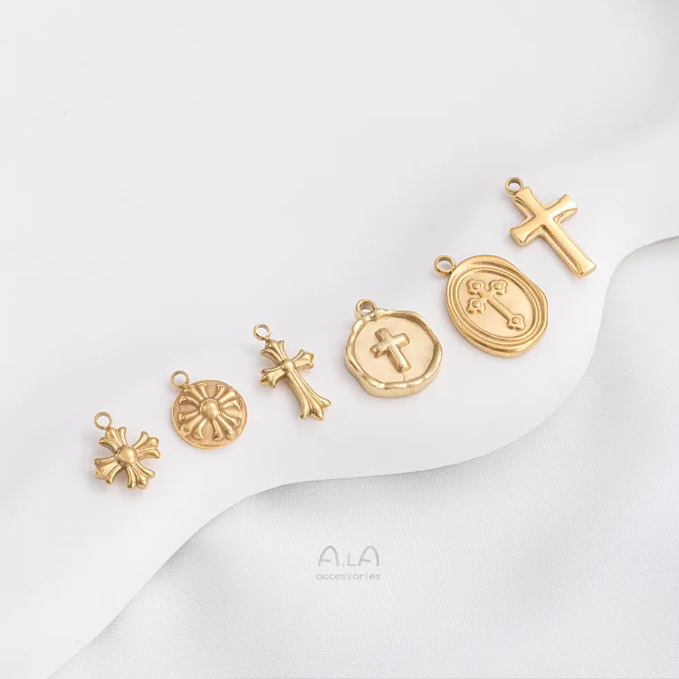 14k Gold Plated Cross Pendant Jewelry Vintage Pendants For Diy Jewelry Making Pendants