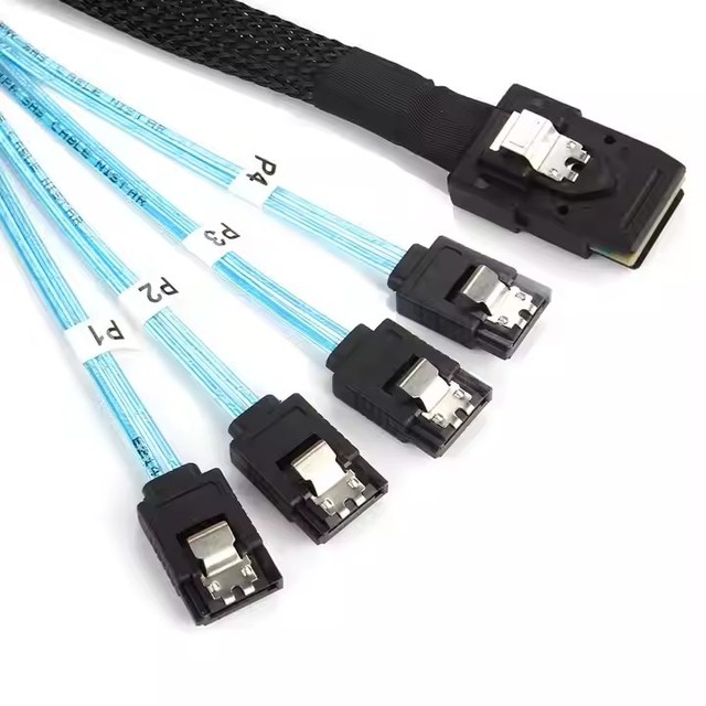 Mini SAS SFF-8087 36Pin to 4 SATA 7PIN HD Splitter Breakout Cable Connector 1M/ 0.5M