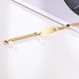 Braccialetto per Bambini in Acciaio Inossidabile con Dodici Pietre Zodiacali in Zircone, Placcato PVD <span class=keywords><strong>Oro</strong></span> 18K di Alta Qualità - Product Image 3