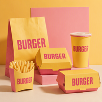 Boîte à sandwich personnalisée avec logo, écologique, pour restaurant, restauration rapide, hamburgers, frites, poulet frit, résistante à l'huile