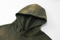 Hiver Surdimensionné Capuche Hommes Vintage Streetwear Broderie Personnalisée 450gsm Heavyweight Distressed Horse Washed Faded Hoodie Solid