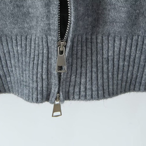 SHENZHU Suéter Cárdigan con <span class=keywords><strong>Cuello</strong></span> de Piel Sintética para Mujer, Moda 2025, Cierre de Cremallera, Manga Larga, Estilo Vintage, Prenda Exterior Chic - Product Image 6