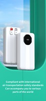 Batterie externe ultra-fine XT11A blanche 10000mAh PD 30W Li-Polymère à charge rapide avec affichage numérique LED et sorties Micro USB Type-C portable