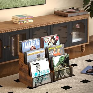 Wooden Magazine <b>Rack</b> Multi Compartment Storage Box For <b>Records</b> And Magazines Durable Solid Wood Design - Product Image 5