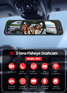 Cámara para Auto Carlover con IA, 4K, Pantalla de 9.66 Pulgadas, GPS, WIFI, ADAS, 3 Canales, Grabación en Bucle Delantera/Trasera, Resistente al Agua, Grabadora de Video DVR, 1 Año de Garantía - Product Image 4