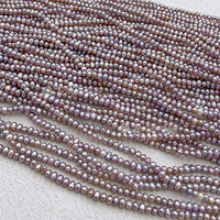Nouvel Arrivage Muses Jewels Perles de culture d'eau douce naturelles violettes en vrac, fil de 3mm-4mm, pierres précieuses pour la bijouterie en gros