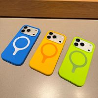 Coque Souple Antichoc en Silicone Magnétique avec Grande Ouverture pour Appareil Photo Couleurs Vives pour iPhone 18 17 16 15 14 13 Pro Max