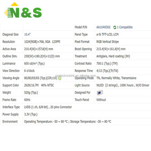 โมดูลหน้าจอ LCD รุ่น AA104XD02 สำหรับจอแสดงผลอุปกรณ์ IoT - Product Image 4