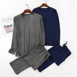 Conjunto de <span class=keywords><strong>Pijama</strong></span> de Manga Larga y Cuello Redondo para <span class=keywords><strong>Hombre</strong></span>, Modal Suave, Corte Holgado, Elástico y Cómodo, Ropa de Dormir y para Estar <span class=keywords><strong>en</strong></span> Casa, Disponible <span class=keywords><strong>en</strong></span> Stock - Product Image 2