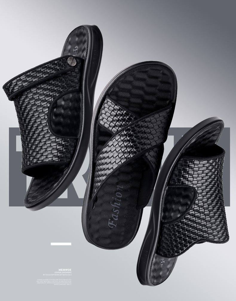 Men Leather Sandal Summer Beach Casual Shoes Fashion Slippers Sandals Wholesale