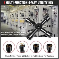 Kit de clés d'angle pour outils de plomberie, extracteur de manchons de compression 3 pièces, clé de robinet à 4 voies, outil de dépose de ferrules en acier allié