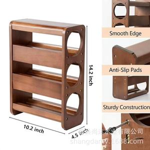 Wooden multi-tiered wine rack for red wine and champagne bottles, <b>tabletop</b> decoration for wooden wine bottles. - Product Image 2