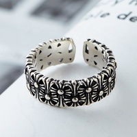 Bague vintage en argent sterling S925, finition noire antique, vente chaude Hydis 2020