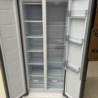 En stock, réfrigérateur à double porte de grande capacité 418L pour la maison, compartiments indépendants pour la réfrigération et la congélation, électroménager