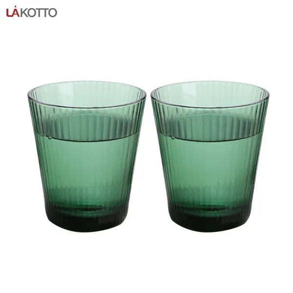 उच्च गुणवत्ता हरी खाली 310ml रंगीन सामग्री ग्लास गिलास सेट