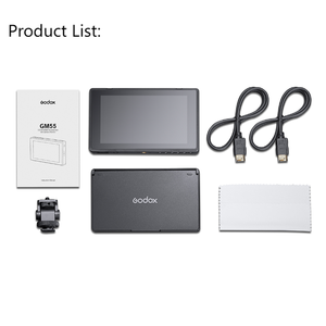 Moniteur de terrain Godox <span class=keywords><strong>GM55</strong></span> 5,5 pouces pour appareil photo reflex numérique, écran tactile 3D LUT IPS 1080p, rétroéclairage LED, luminosité 410 nits, contraste 1000:1 - Product Image 6