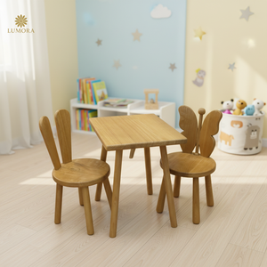 Juego de Mesa y Sillas Infantiles de Madera Maciza Moderna Lumora Furniture - Duradero y Fácil de Montar para Dormitorio y Uso en Exteriores - Product Image 2