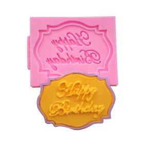 Molde de silicona para decoración de pastel de <span class=keywords><strong>feliz</strong></span> <span class=keywords><strong>cumpleaños</strong></span>, herramientas de decoración de Chocolate, Fondant - Product Image 3