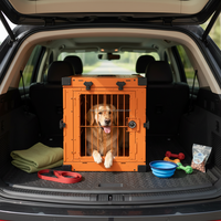Cage pliable respirante à motif animalier pour animaux de compagnie, chenil robuste en aluminium, conception personnalisée OEM, niche extérieure portable avec plateau en plastique