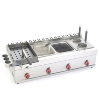 Friteuse à gaz triple professionnelle en acier inoxydable pour poulet, robuste et facile à nettoyer, pour cuisine de restaurant