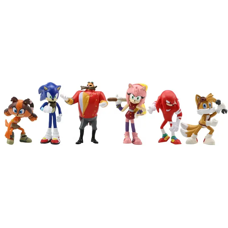 DIHAO 6pcs anime cartoon sonic figure toy popular game action figure customer 7cm small sonic plastic figurines