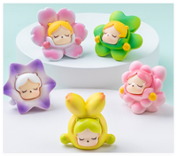 Mignonne Mini Fée Fille Résine Miniature Fleur Figurine Dessin Animé Rose Fleur de Cerisier Sauvage Bluebell Hortensia Succulent Art Sculpture