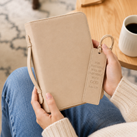 Étui de protection pour Bible en cuir PU gaufré avec logo personnalisé, fermeture éclair, couverture rigide, pour cadeaux d'église
