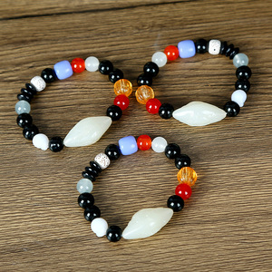 Chinese Style Beaded <b>Bracelet</b> Glass Resin <b>Red</b> Beans Ethnic Accessory For Women Street Vendors Tourist Souvenirs Wholesale - Product Image 1