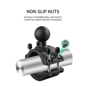 Black Aluminum Alloy <b>Stand</b> 1.5 Inch Ball Mount Adjustable 360 Degree Rotating Mobile Phone for Motorcycle Handlebar - Product Image 3