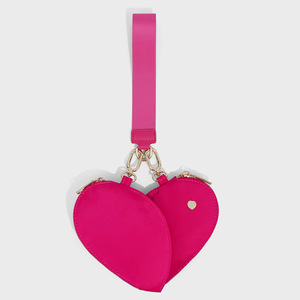 Pochette à double fermeture éclair en forme de cœur LU LU, sac à main de luxe miniature pour femme, porte-monnaie avec fermeture éclair métallique, sac à main portable pour fille avec porte-clés - Product Image 3