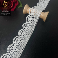 LEIXUSI Dentelle soluble dans l'eau en soie de lait de 2,5 cm, broderie douce pour vêtements d'enfants et de femmes, accessoires de col et de jupe