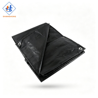 Bâche en PE enduite 120g noire, imperméable, vierge