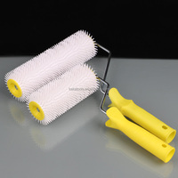 Özelleştirilebilir DIY 2/4/9/10/12/20 inç Kendinden Yayılan Boya Ruloları 15mm Diş Yüksekliği Sivri Uçlu Malzemeler İçin Sıva Spreyi Lateks Zemin Şapı