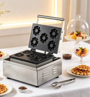 Machine à mini-beignets et gaufres automatique professionnelle 6 grilles, antiadhésive, électrique, en acier inoxydable, équipement de préparation de snacks pour boulangerie et café