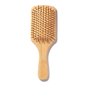 <span class=keywords><strong>Cepillo</strong></span> de pelo de <span class=keywords><strong>madera</strong></span> de bambú Natural biodegradable, peine de paleta de cojín de aire para masaje del cuero cabelludo para uso doméstico, desenredar - Product Image 3