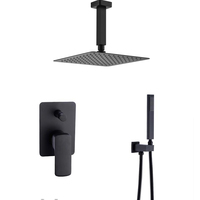 Robinet de Douche Dissimulé Bidirectionnel Style Nordique Minimaliste en Laiton Noir pour Hôtels Contemporains – Garantie 5 Ans