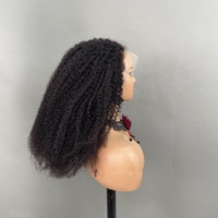 Perruque Lace Front 360 Highlight Afro Kinky Curly Brésilienne Vierge 18 Pouces Pré-Pluckée avec Baby Hair Densité 280% Couleur Naturelle