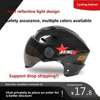 Casco de Motocicleta Eléctrica con Batería, Color Gris, para Hombre y Mujer, Cuatro Estaciones, Bonito, Cálido para Invierno, con Gráfico de Estrella, Casco de Seguridad Medio