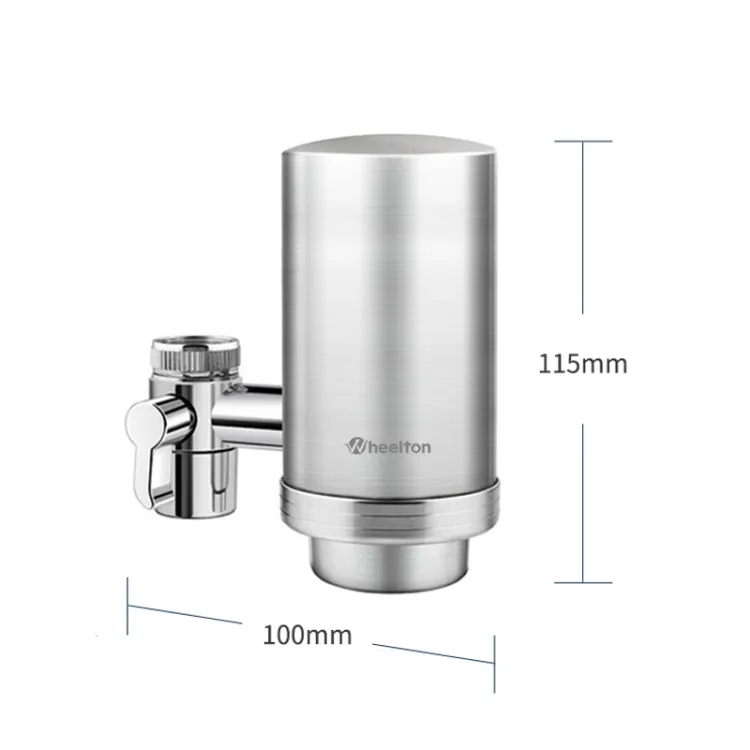 WHEELTON WHT-F201 monobloc 304 acier inoxydable céramique charbon actif robinet de cuisine filtre purificateur d'eau