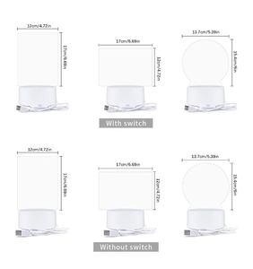 Bricolage LED 3d Creatives Pen Rewrit Luminous Blank Led Note Board Acrylique Moderne USB Recharge Rewrirable Night Light - Product Image 6