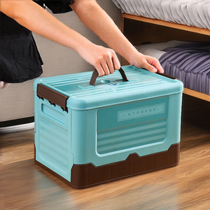 Caja de almacenamiento plegable Plegable ligera a prueba de polvo organizador PP inyección plástico ahorro de espacio apilable para ropa juguetes - Product Image 2
