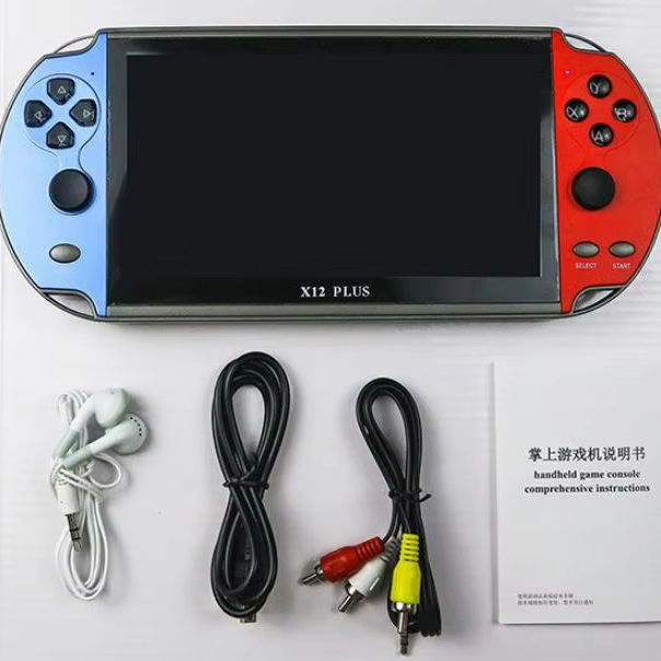 NKIWI Wholesale X12-Plus Portable Handheld Game Console 7.0 Inch Big IPS Screen Built-in 3500 Games Player HD Output 64GB