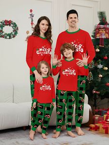 Set piyama keluarga cocok kualitas terbaik atasan Gambar huruf PJ Natal dan bawahan kotak-kotak pakaian tidur Natal <span class=keywords><strong>Jammies</strong></span> dengan saku - Product Image 6