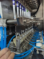 Machine de remplissage et de scellage automatique à double voie avec servomoteur pour sachets de ketchup, pâte, miel et sauces, scellage sur 4 côtés