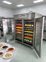 Mesin Pengering Makanan 2 Pintu 50 Loyang Kontrol Ganda Suhu Independen Oven Pengering Buah Daging Multi-Lapisan