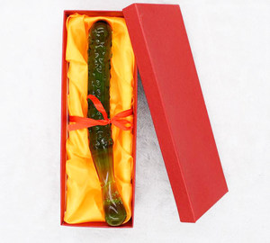 Dildo di vetro Pyrex per le donne masturbazione giocattolo del sesso frutta verdura pene artificiale Plug anale giocattolo del sesso Tune gay prodotto del sesso - Product Image 6