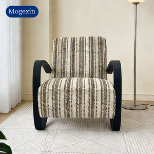 Modern Mid Century Leisure Chair Brown Velvet Upholstered Chaise Lounge <b>Wood</b> Legs Living Room <b>Outdoor</b> Hospital Set 2 - Product Image 5