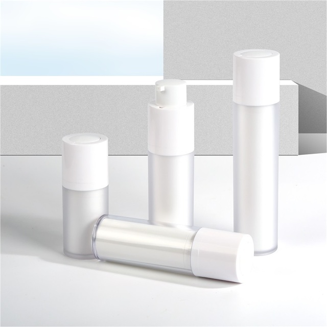 Cosmetics Lotion Twist up Pump Sprayer Bottle 15ml 30ml 50ml Acrylic Airless Plastic Square Screen Printing OEM/ODM Available